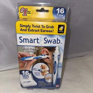 Smart Swab The Original Spiral Ear Wax Remover Kit with 16 Replaceable Tips